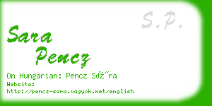 sara pencz business card